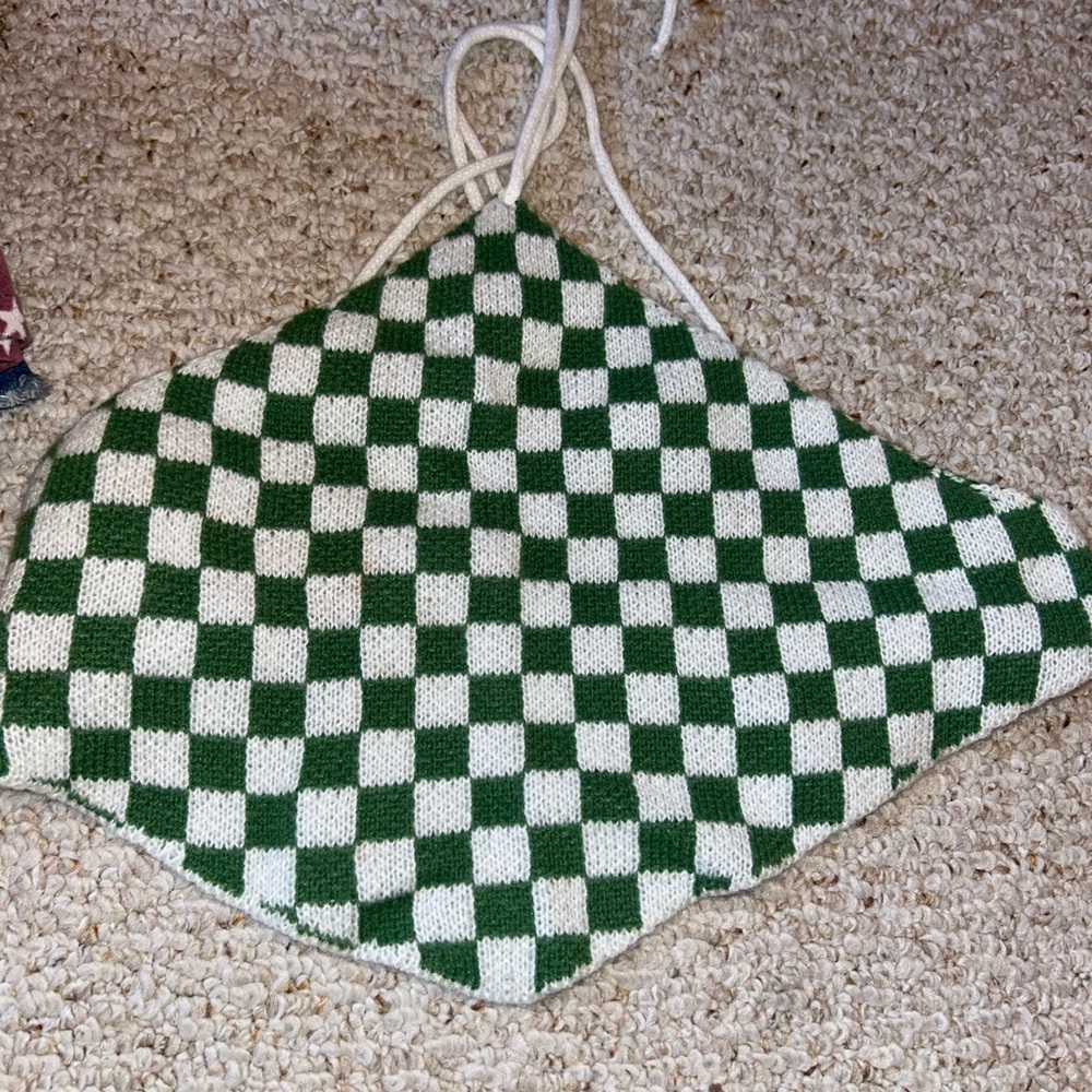 SHEIN backless checkered top